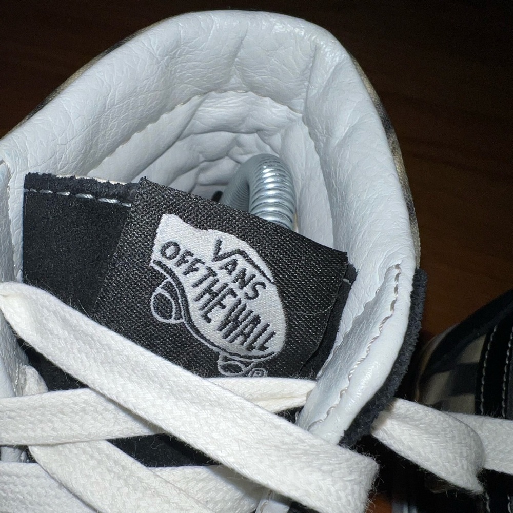 Vans Sk8-Hi Blur Checkerboard Black/White High Top Sneakers Mens Sz 8/ Wmns 9.5 - Picture 4 of 11